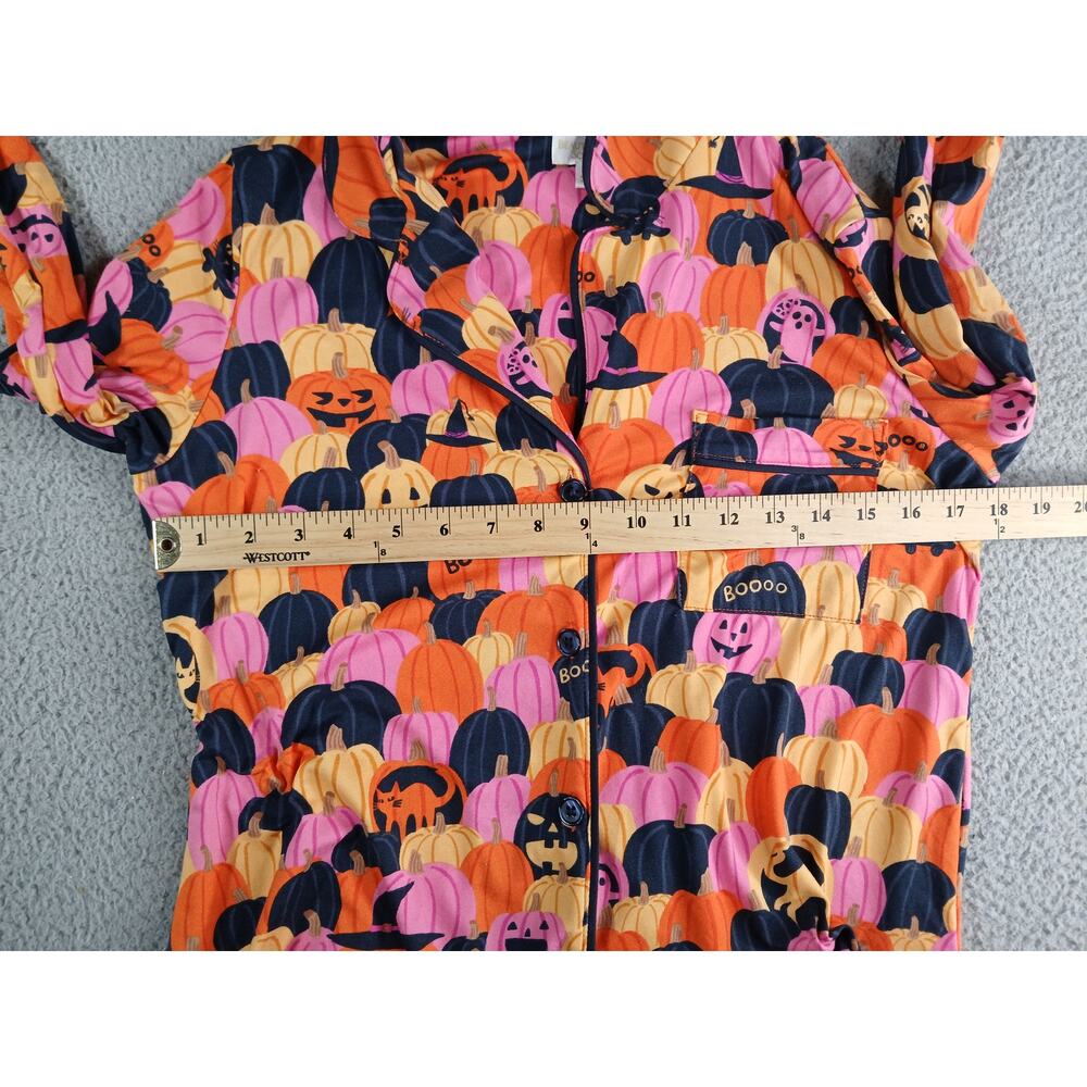 Beauty Sleep Social Pajamas Women XS 2 Piece Halloween Pumpkin Soft Stretch - Picture 3 of 14